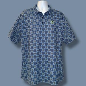 Callaway Opti-Dri Golf Polo Men’s XL Blue Geometric Pattern Short Sleeve